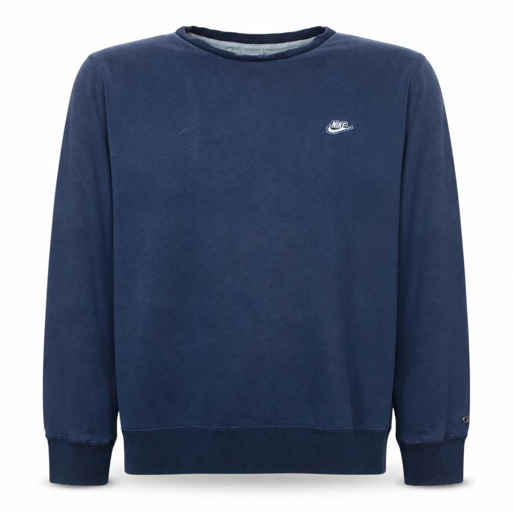 Front view of Nike Men's Blue XL Crew Neck Pullover Sweatshirt