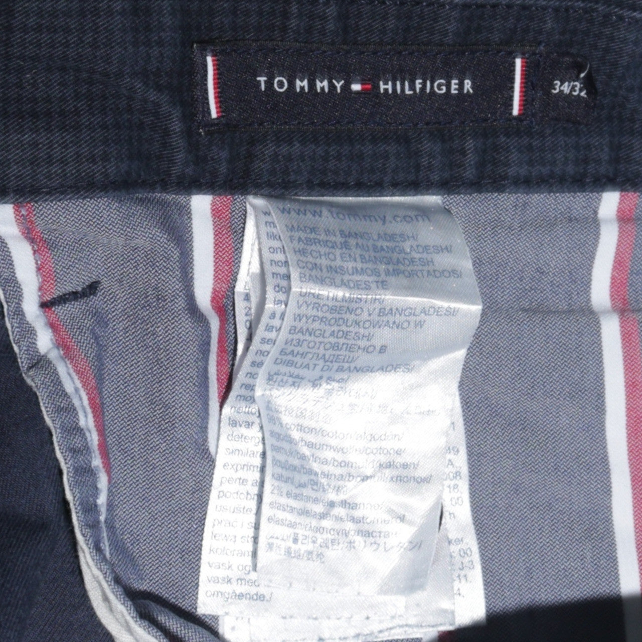Tommy Hilfiger Men's Blue Chino Trousers 34x32 Regular Fit