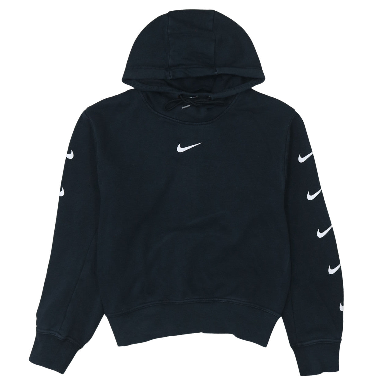 Nike Womens Black Medium Pullover Hoodie with Logo Accents