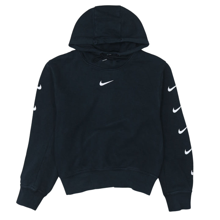 Nike Womens Black Medium Pullover Hoodie with Logo Accents
