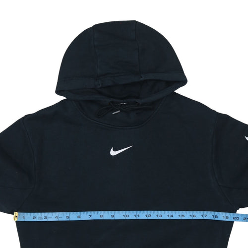 Nike Womens Black Medium Pullover Hoodie with Logo Accents