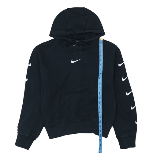 Nike Womens Black Medium Pullover Hoodie with Logo Accents