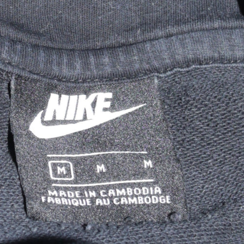 Nike Womens Black Medium Pullover Hoodie with Logo Accents