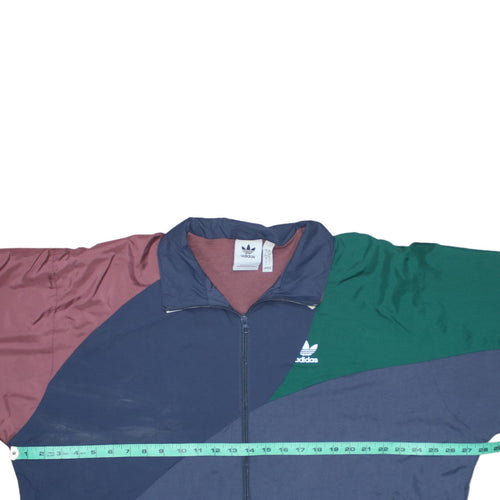 Adidas Men's Multicoloured L Windbreaker Jacket with Logo Zip Pockets
