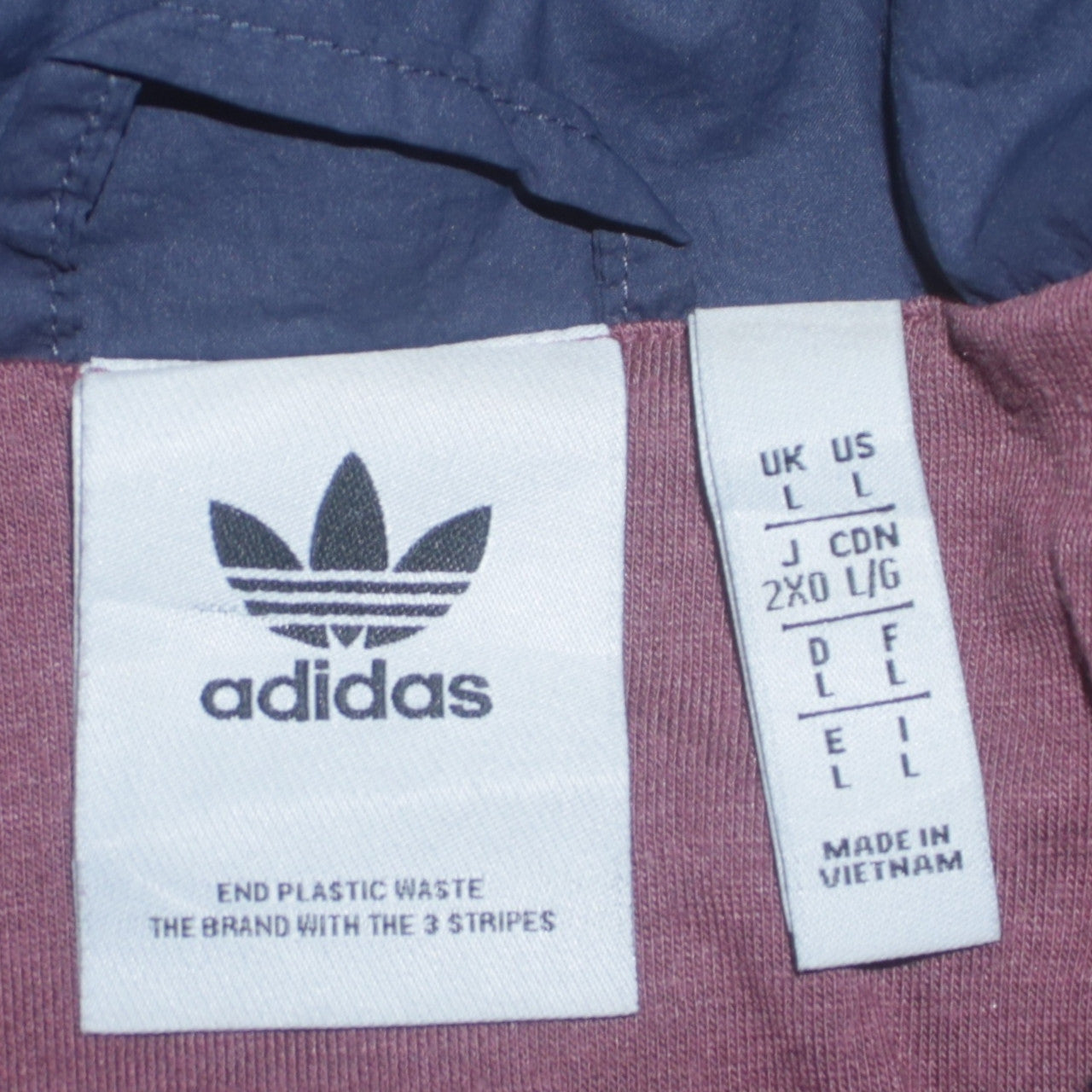 Adidas Men's Multicoloured L Windbreaker Jacket with Logo Zip Pockets