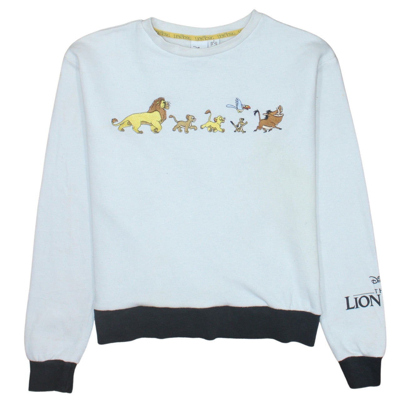 Disney Women's White The Lion King Graphic Crew Neck Sweatshirt Size S