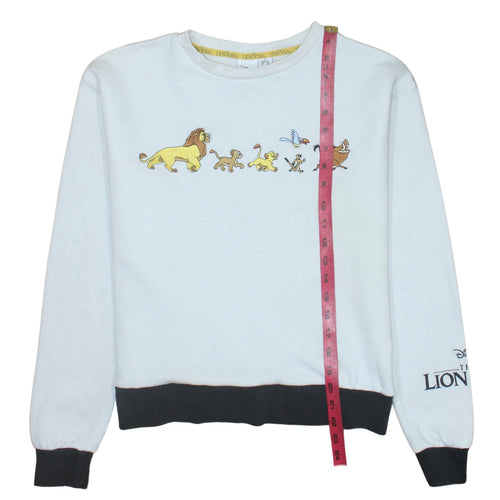 Disney Women's White The Lion King Graphic Crew Neck Sweatshirt Size S