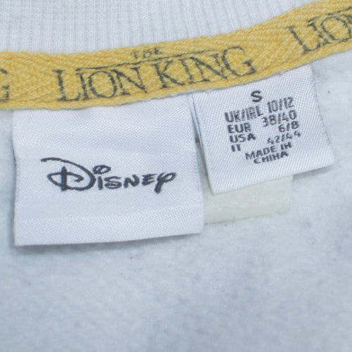 Disney Women's White The Lion King Graphic Crew Neck Sweatshirt Size S