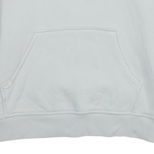 Adidas Womens White Pullover Hoodie UK 8-10 Cotton Logo Lined