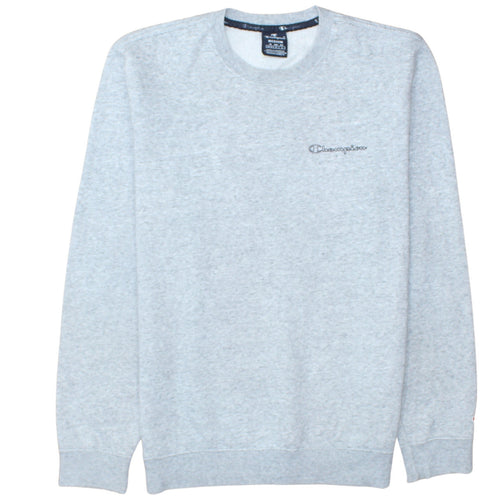 Champion Men's Grey Logo Crew Neck Fleece Sweatshirt Size M