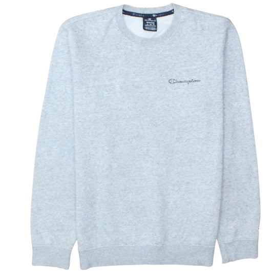 Champion Men's Grey Logo Crew Neck Fleece Sweatshirt Size M