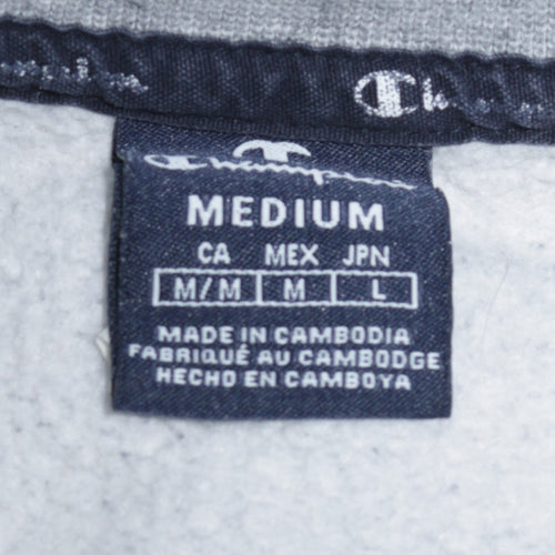 Champion Men's Grey Logo Crew Neck Fleece Sweatshirt Size M