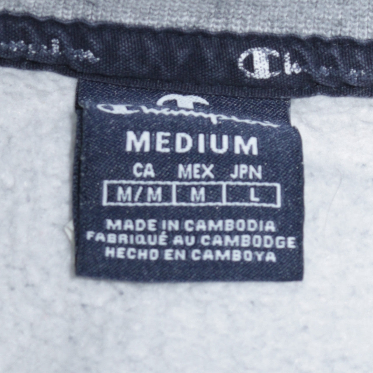 Champion Men's Grey Logo Crew Neck Fleece Sweatshirt Size M