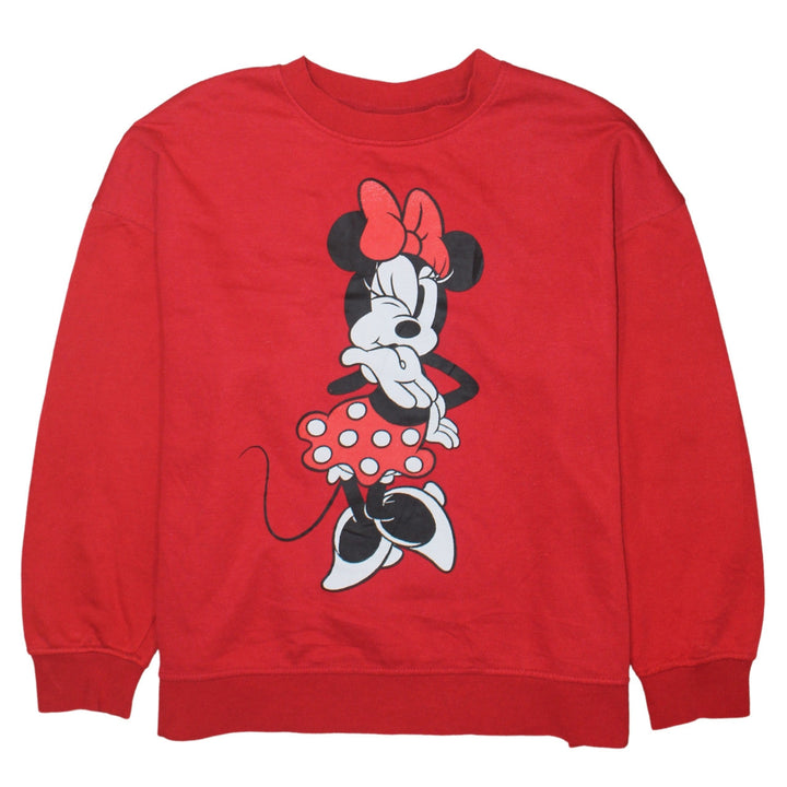 Disney Primark Women Red Minnie Mouse Pullover Sweatshirt L 14-16