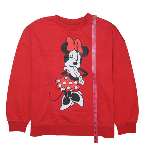 Disney Primark Women Red Minnie Mouse Pullover Sweatshirt L 14-16