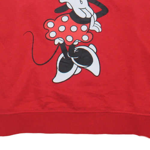 Disney Primark Women Red Minnie Mouse Pullover Sweatshirt L 14-16