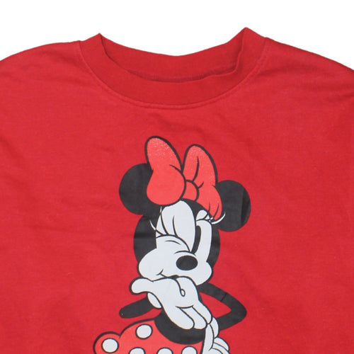 Disney Primark Women Red Minnie Mouse Pullover Sweatshirt L 14-16
