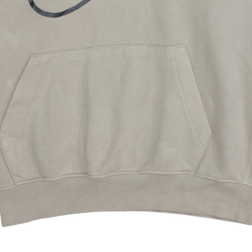 Nike Men Beige Pullover Hoodie M Logo Graphic Sportswear