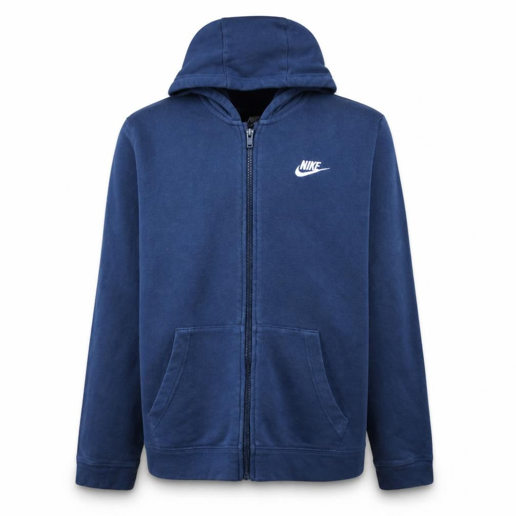 Nike Boys Blue Full Zip Fleece Hoodie XL 158-170cm Logo Casual Sportswear
