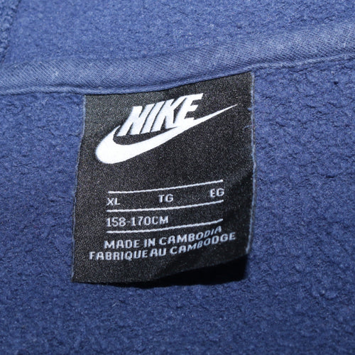 Nike Boys Blue Full Zip Fleece Hoodie XL 158-170cm Logo Casual Sportswear