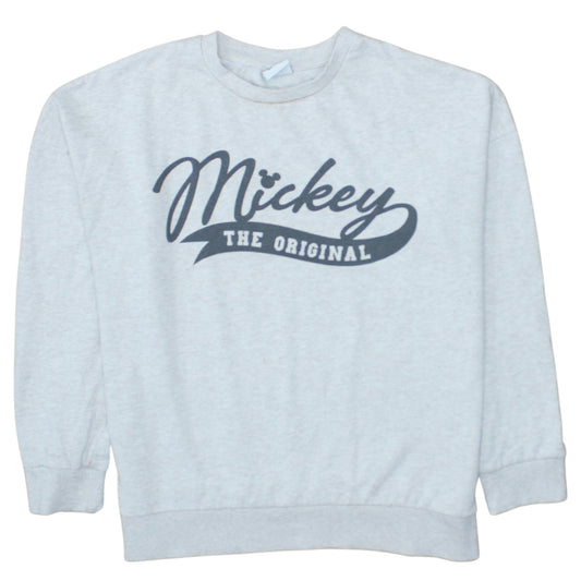 Disney Women Grey Mickey The Original Pullover Sweatshirt UK 14