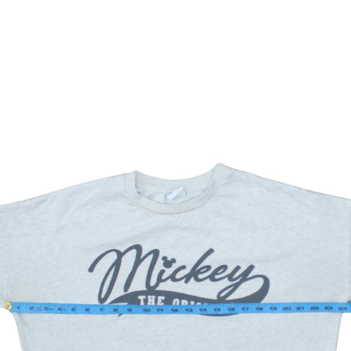 Disney Women Grey Mickey The Original Pullover Sweatshirt UK 14