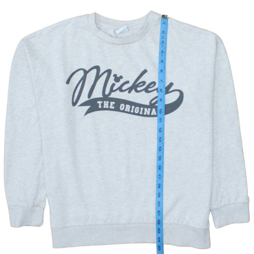 Disney Women Grey Mickey The Original Pullover Sweatshirt UK 14