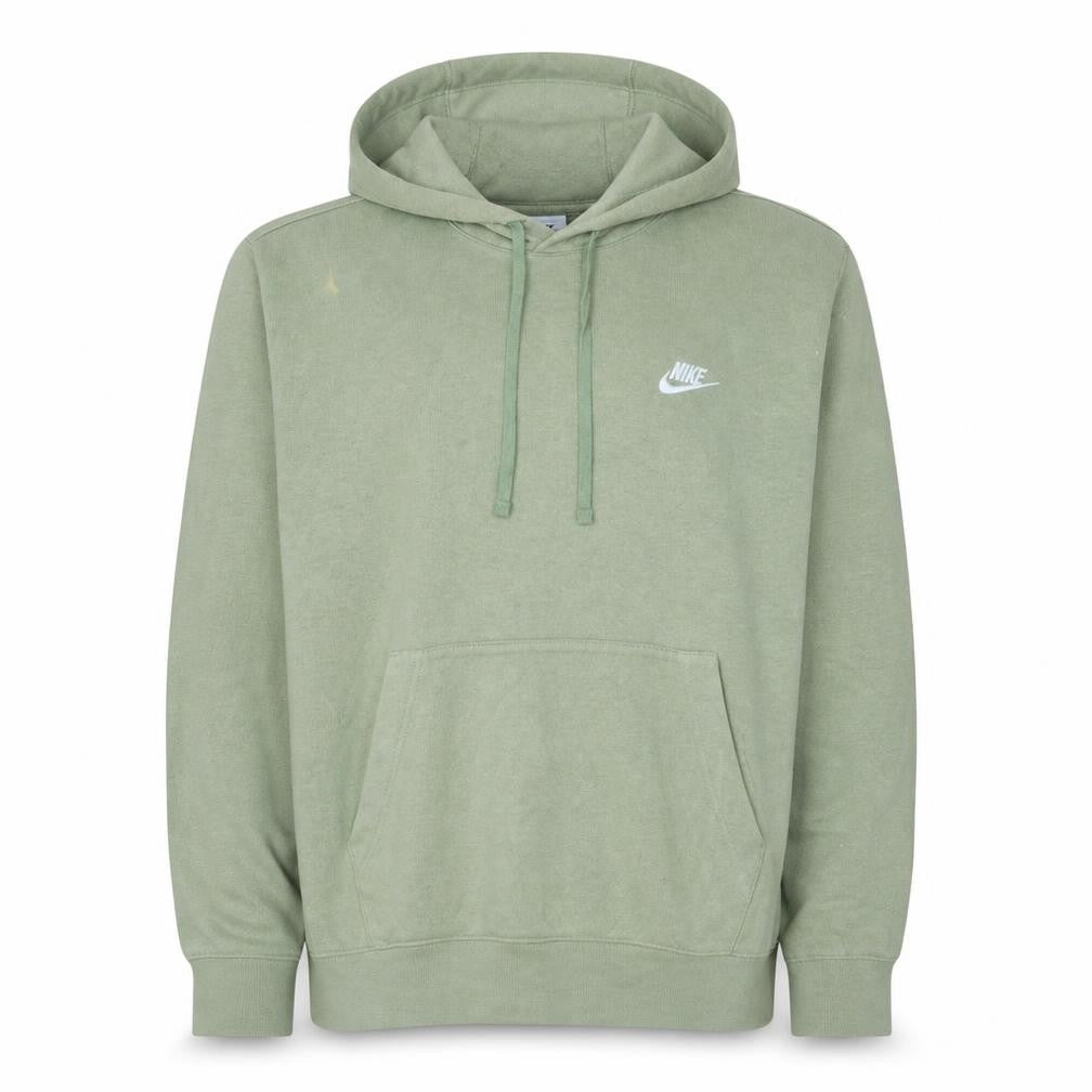 Front view of Nike Men's Green Pullover Hoodie, size S, Regular Fit Logo