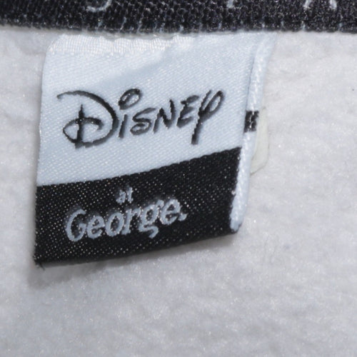 Disney at George Women White Christmas Mickey Sweatshirt Size L 16-18
