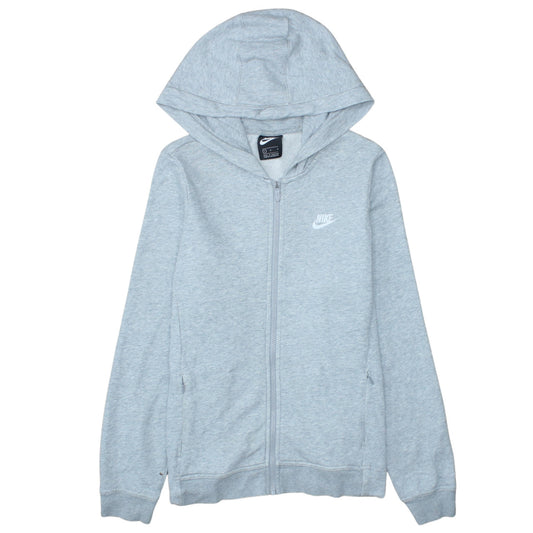 Nike Women’s Grey Full Zip Hoodie Size L Cotton Blend Casual