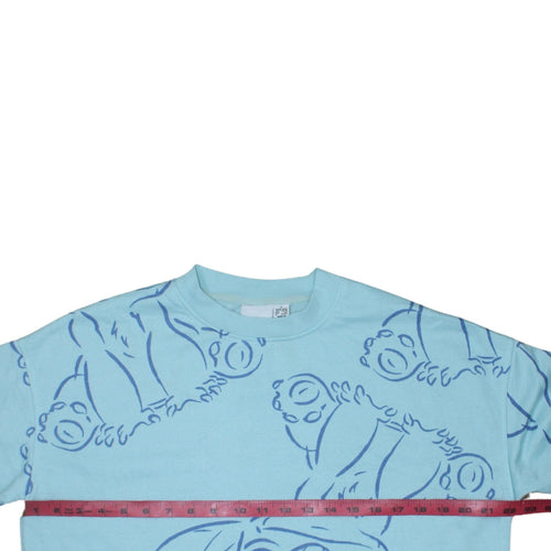Disney Primark Women Blue Stitch Sweatshirt Size S 10/12 Crew Neck
