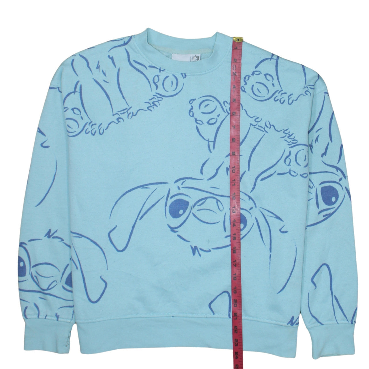 Disney Primark Women Blue Stitch Sweatshirt Size S 10/12 Crew Neck