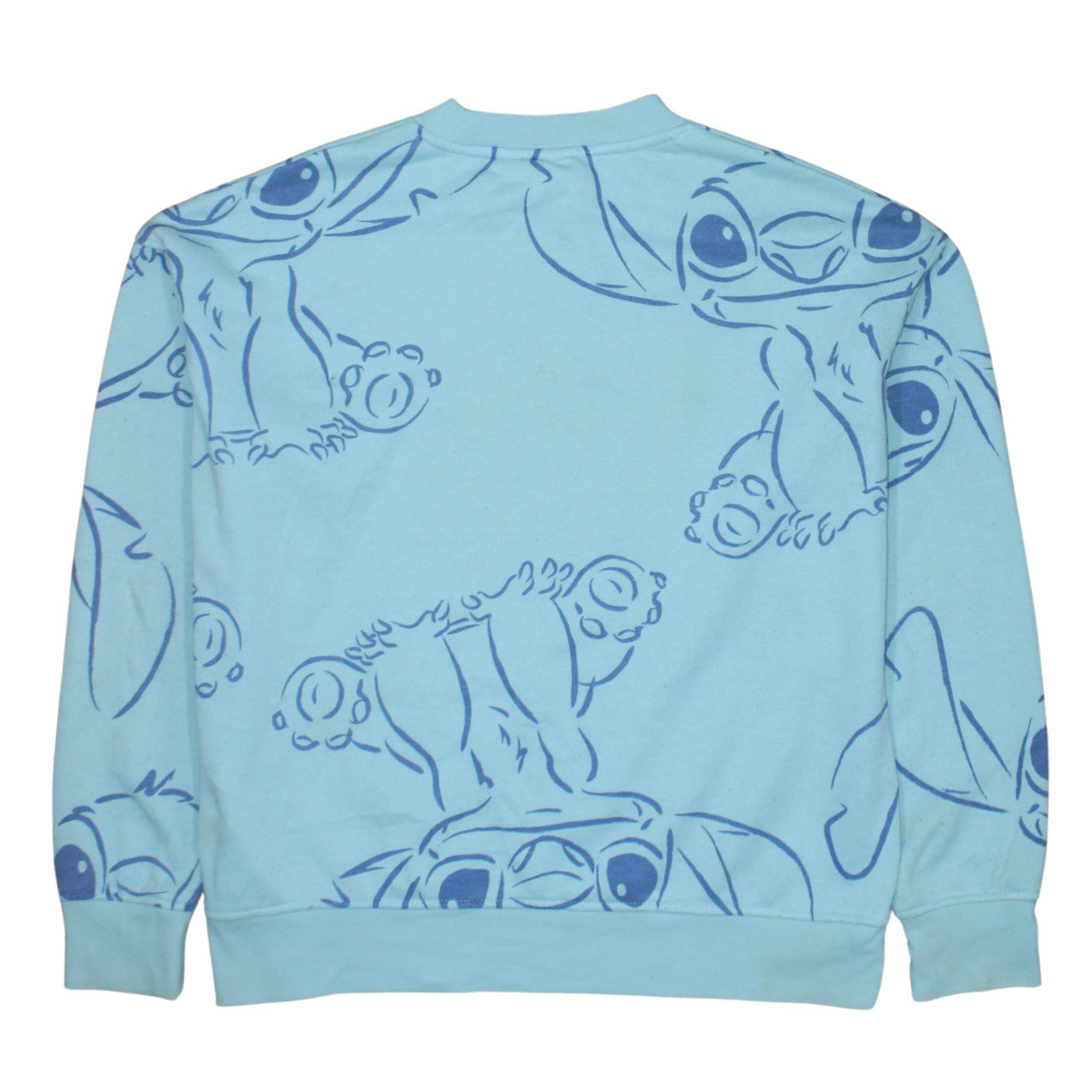 Disney Primark Women Blue Stitch Sweatshirt Size S 10/12 Crew Neck