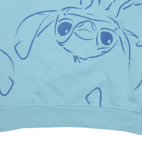 Disney Primark Women Blue Stitch Sweatshirt Size S 10/12 Crew Neck