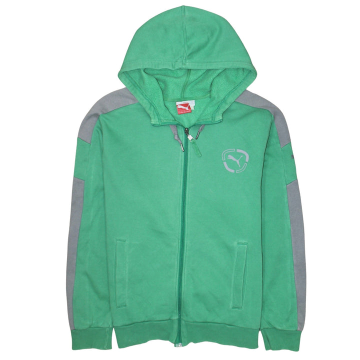 Puma Men's Green Full Zip Hoodie Size M Sports Fleece