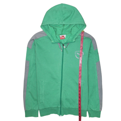 Puma Men's Green Full Zip Hoodie Size M Sports Fleece