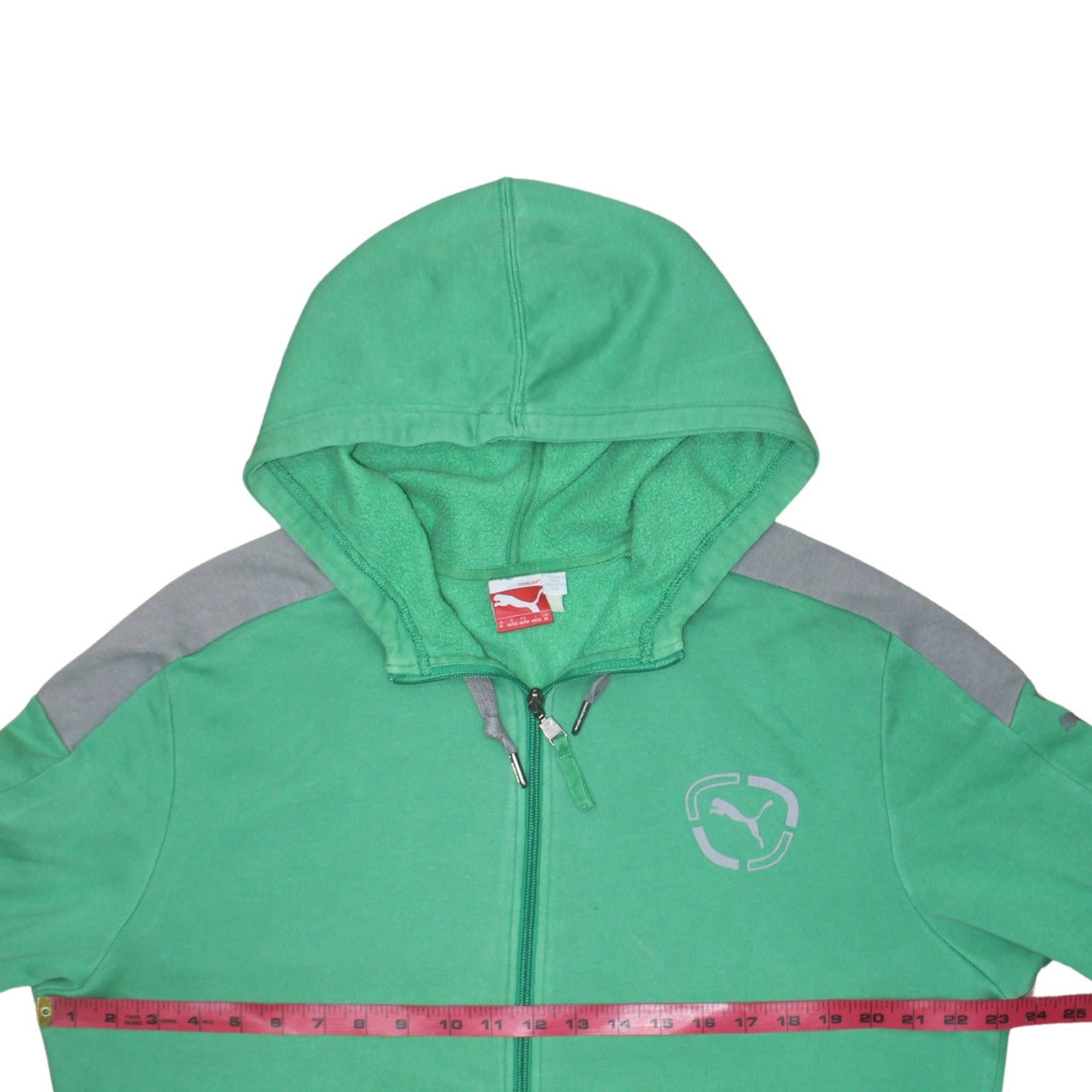 Puma Men's Green Full Zip Hoodie Size M Sports Fleece