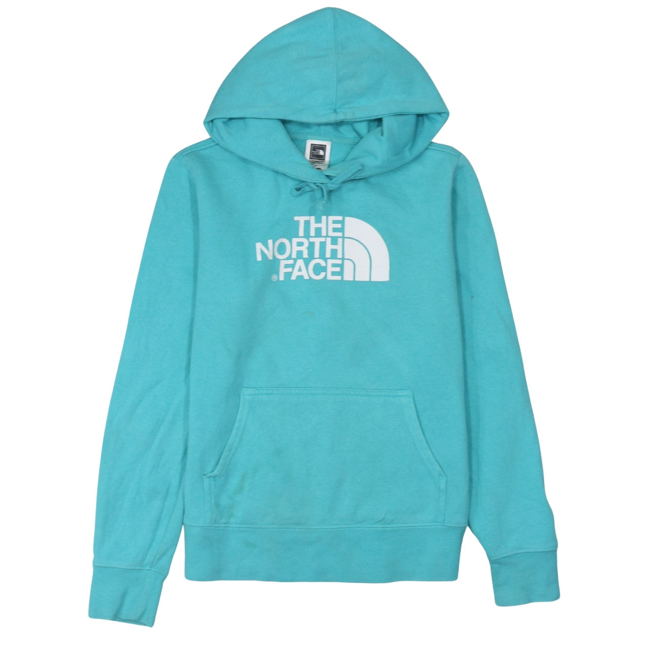 The North Face Womens Blue Pullover Hoodie Size M Logo Print