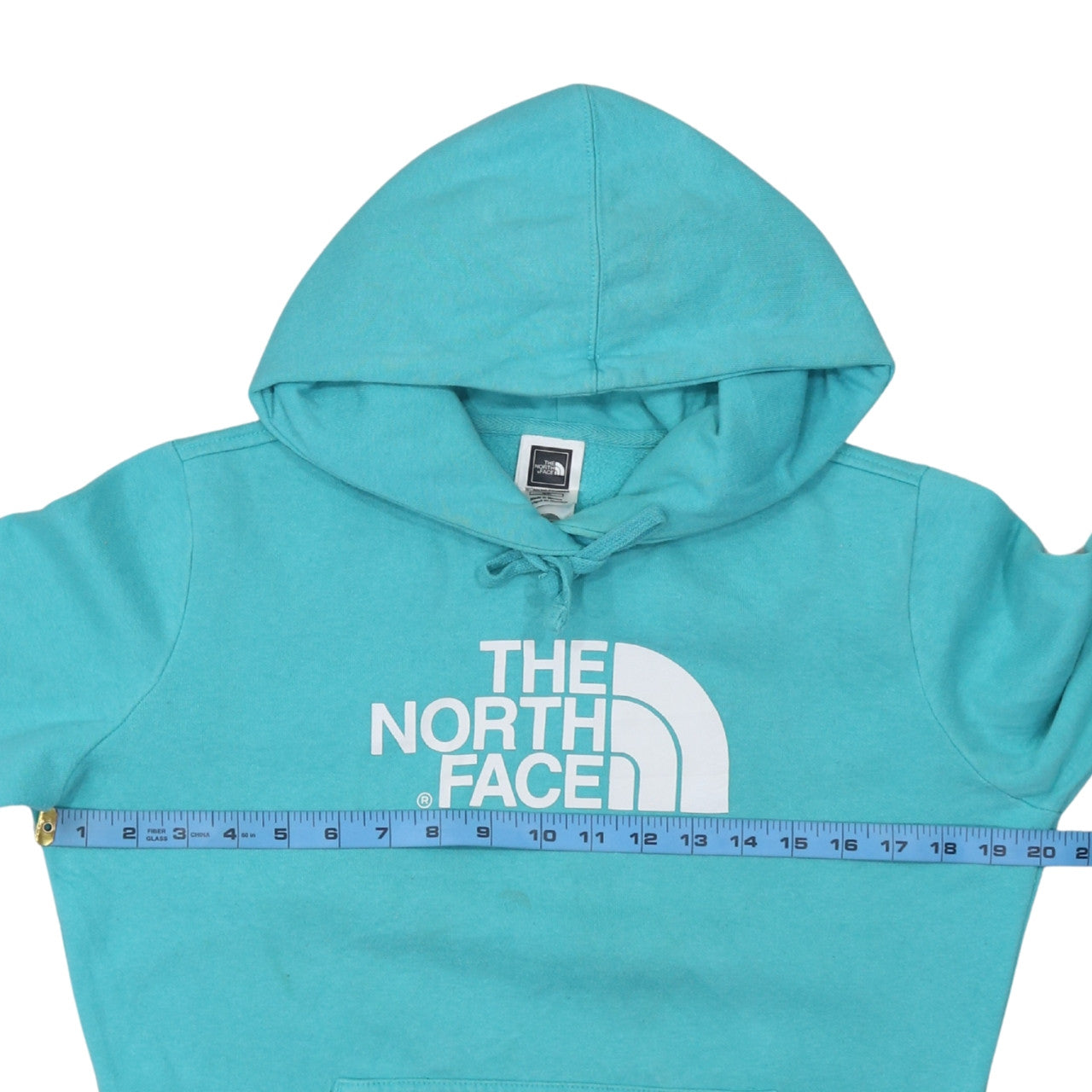 The North Face Womens Blue Pullover Hoodie Size M Logo Print