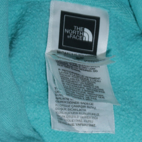 The North Face Womens Blue Pullover Hoodie Size M Logo Print