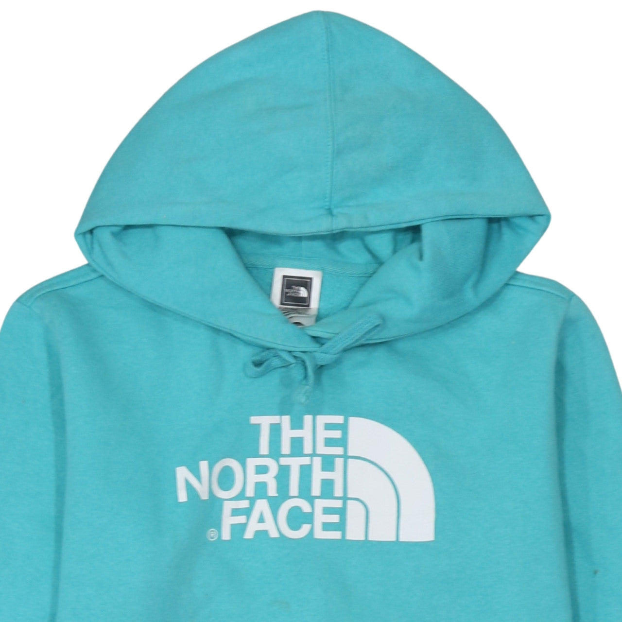 The North Face Womens Blue Pullover Hoodie Size M Logo Print