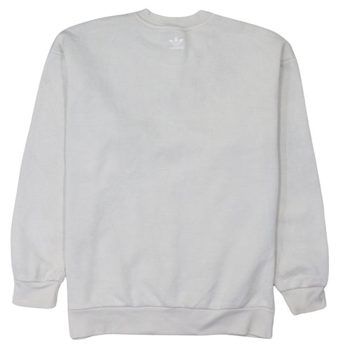 Adidas Women Ivory Crew Neck Logo Pullover Sweatshirt Size 12