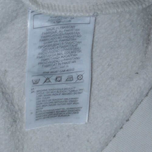 Adidas Women Ivory Crew Neck Logo Pullover Sweatshirt Size 12