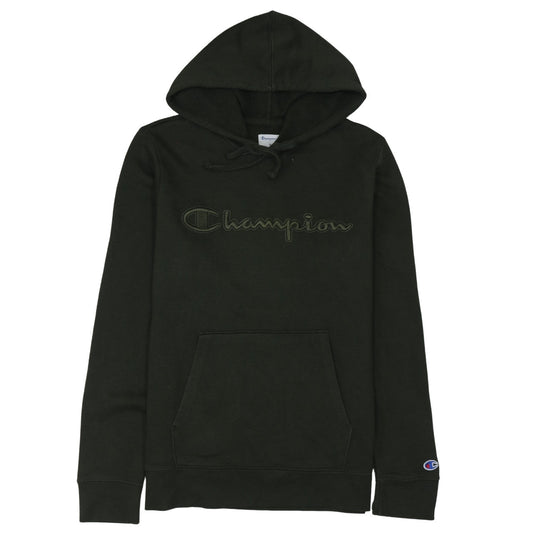 Champion Men's Green Pullover Hoodie M Embroidered Logo Fleece