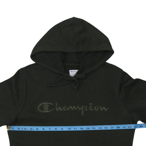 Champion Men's Green Pullover Hoodie M Embroidered Logo Fleece