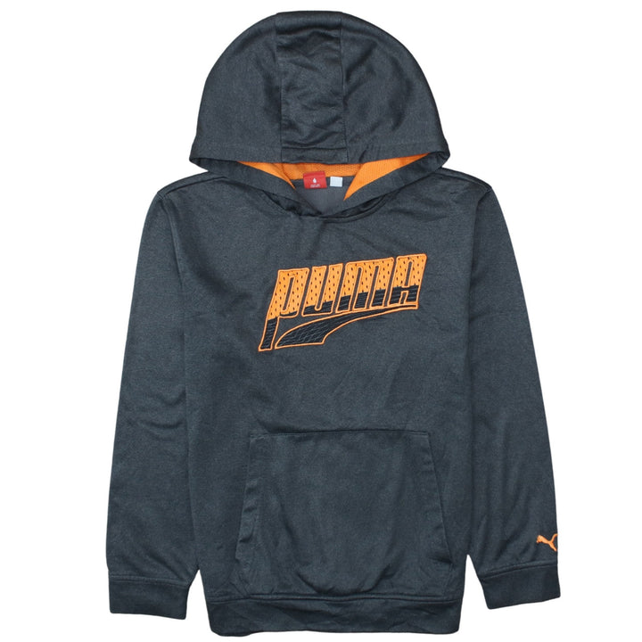 Puma Boys Grey Pullover Hoodie L Graphic Print Fleece Sportswear