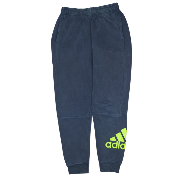 Adidas Boys Blue Jogger Sweatpants 13-14 Years Cotton Blend Fleece Tapered Fit
