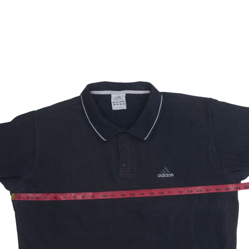 Adidas Men's Black Cotton Blend Polo Shirt Size L Regular Fit