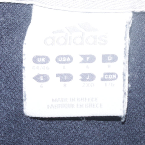 Adidas Men's Black Cotton Blend Polo Shirt Size L Regular Fit