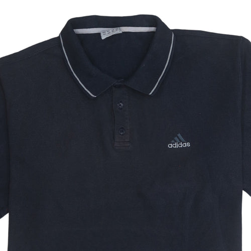 Adidas Men's Black Cotton Blend Polo Shirt Size L Regular Fit